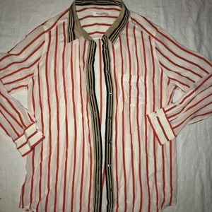 Equipment Femme Sheer button down shirt